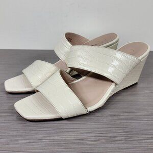 Naturalizer 27 Edit Venice Sandal, Ivory Croco Print Leather, Size 8 M / 38